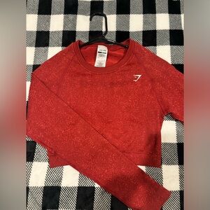 Gym Shark Vital Seamless Crop Top, Red, Size M